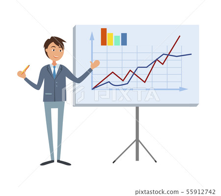 Financial Analytic Making Presentation Man in Suit 55912742
