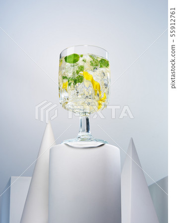 Refreshing lemonade in glass 55912761