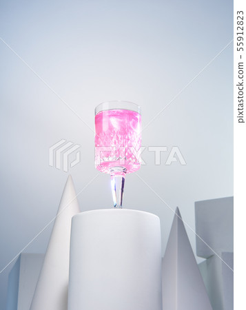 Pink champagne with sparkles Pink champagne with sparkles 55912823