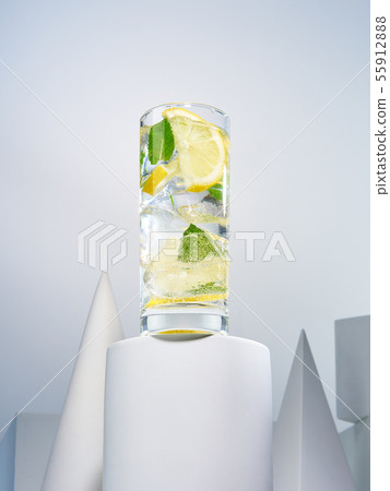 Yummy lemon squash in glasses Yummy lemon squash in glasses 55912888