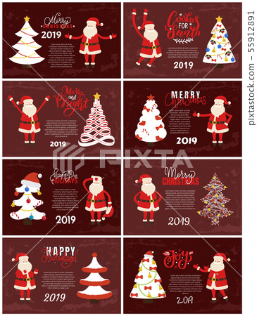 Merry Christmas and Happy New Year Greeting Cards Merry Christmas and Happy New Year Greeting Cards 55912891