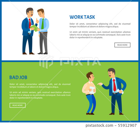 Bad Job, Work Task Vector Poster, Unsatisfied Boss Bad Job, Work Task Vector Poster, Unsatisfied Boss 55912907