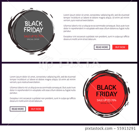Promo Posters on Black Friday Sale Vector Banners 55913291