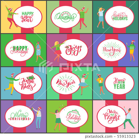 Happy New Year, Jingle Bell Merry Christmas Set 55913323