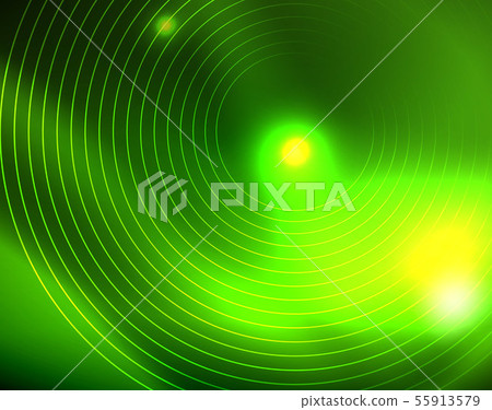 Neon circles abstract background 55913579