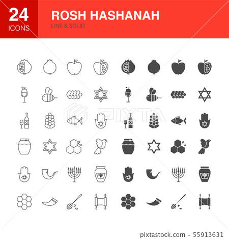 Rosh Hashanah Line Web Glyph Icons Rosh Hashanah Line Web Glyph Icons 55913631