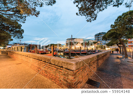 colorful embankment in old town 55914148