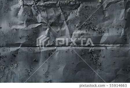 Gloomy grey wall with with traces of impact and 55914663
