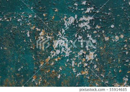 Peeling blue paint on old wall background Peeling blue paint on old wall background 55914685