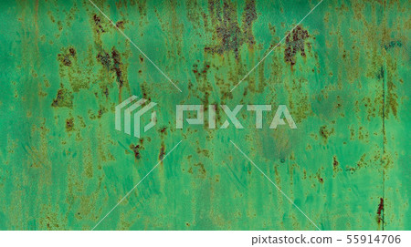 Peeling  green paint on old wall background 55914706