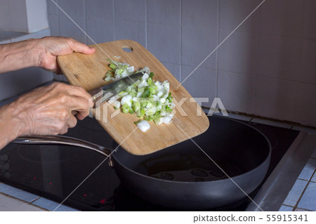 aged woman hands in process of cooking vegetables step by step recipe ratatouille natural light aged woman hands in process of cooking vegetables step by step recipe ratatouille natural light 55915341