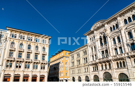 Historic buildings in the city centre of Trieste, Italy 55915546