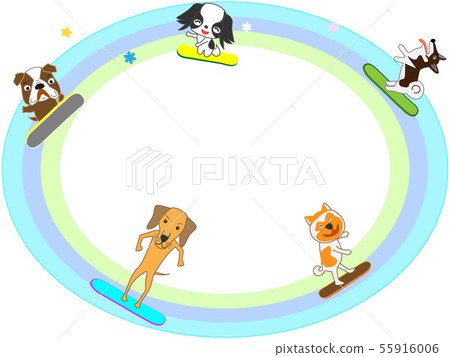 狗在冬季運動中的標題框架 55916006