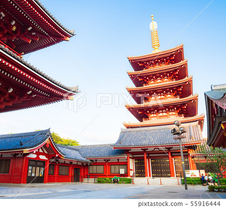 Senso-ji Temple Five-storied pagoda 55916444
