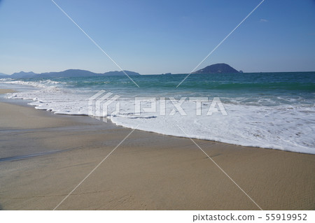 志賀島，福岡的海，天空和波浪風景 55919952