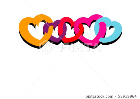 illustration of hearts on white background. 55919964
