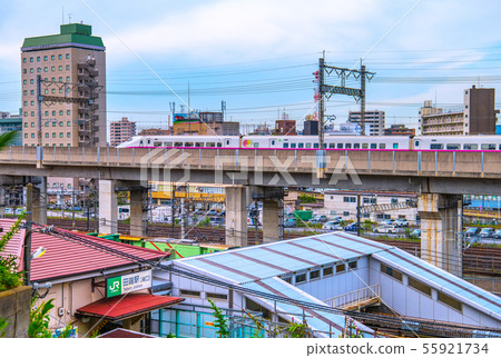 View of Tokyo cityscape Tokyo Tabata station (South exit) etc View of Tokyo cityscape Tokyo Tabata station (South exit) etc 55921734