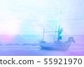 beach and fishing boat for background design 55921970