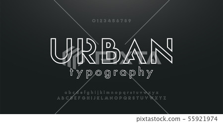 Abstract urban thin line font alphabet. Minimal Abstract urban thin line font alphabet. Minimal 55921974