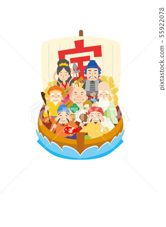 Shichifukujin寶船新年卡新年卡模板 55922078
