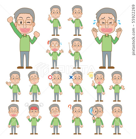 Elderly Grandpa Elderly Pause Facial Expression Set Main Line Available Elderly Grandpa Elderly Pause Facial Expression Set Main Line Available 55922269