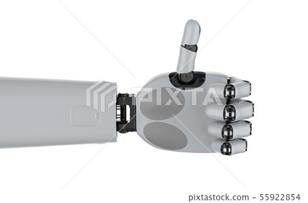 Cyborg hand isolated 55922854