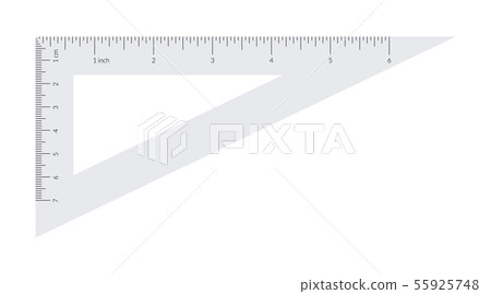 Plastic triangle with metric and imperial units 55925748