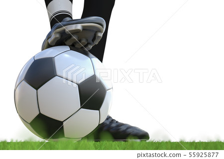 soccer player standing with soccer ball 55925877
