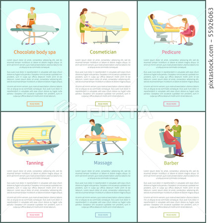 Chocolate Body Spa and Tanning Posters Set Vector 55926063