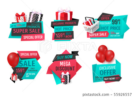 Mega Discount, Exclusive Product Sale Banners Set 55926557
