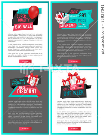 Mega Discount, Exclusive Product Sale Banners Set 55927041