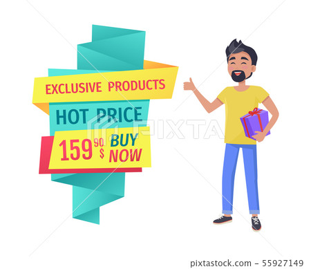Special offer vector banner with person shopping Special offer vector banner with person shopping 55927149