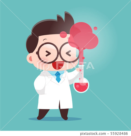 Cartoon Scientist With Test Tube Cartoon Scientist With Test Tube 55928486