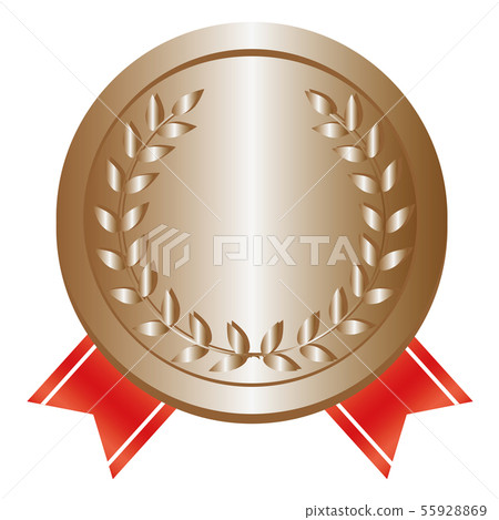 Bronze medal third place red ribbon 55928869