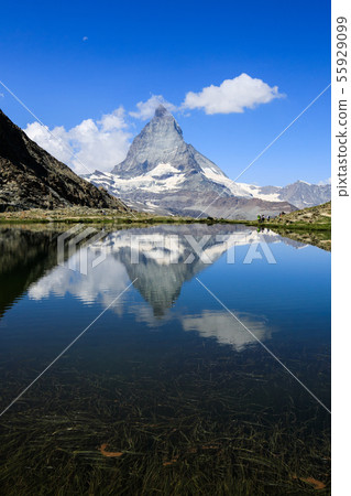 [Swiss Gornergrat Railway] Superb view of inverted Matterhorn and Riffel Lake 55929099