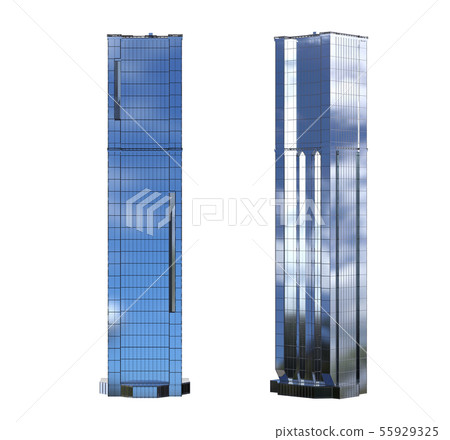 highrise building isolated on white 55929325