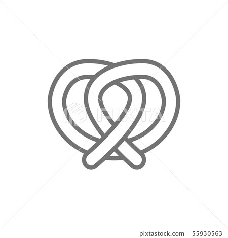 Pretzel, beer snack, fast food line icon. Pretzel, beer snack, fast food line icon. 55930563