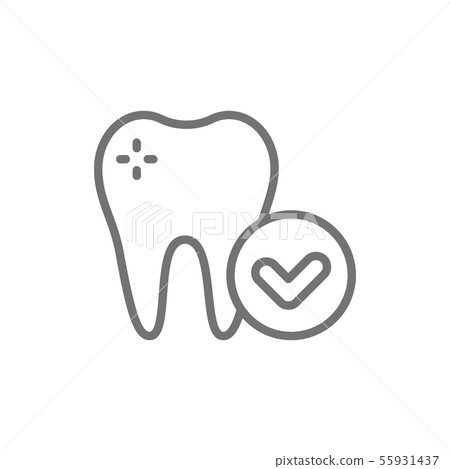 Vector healthy tooth, dental care line icon. 55931437