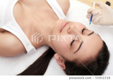 Woman Having Injection In Lips As Beauty Treatment Woman Having Injection In Lips As Beauty Treatment 55931516