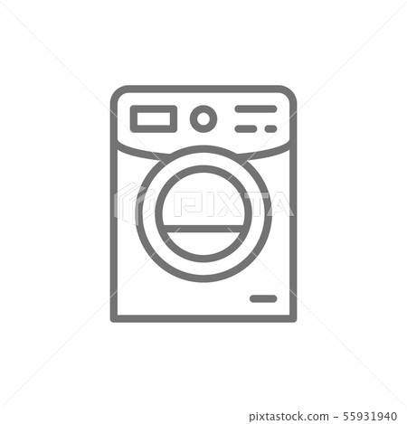 Washing machine, washer line icon. Isolated on white background Washing machine, washer line icon. Isolated on white background 55931940