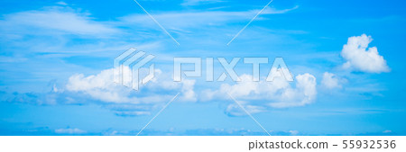 Panoramic sky with white clouds. blue sky 55932536