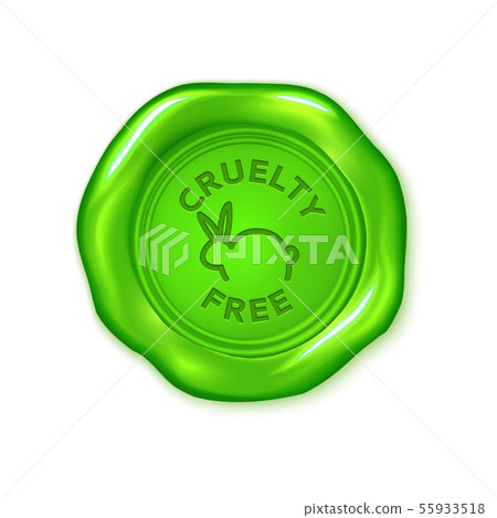 Vector green wax seal isolated on white, not Vector green wax seal isolated on white, not 55933518
