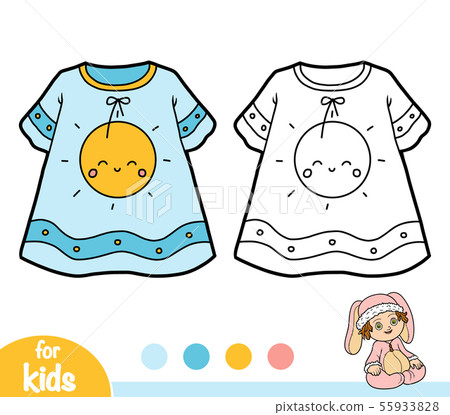 Coloring book, Nightdress with cute sun 55933828