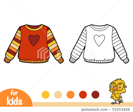 Coloring book, Pullover with a heart Coloring book, Pullover with a heart 55933888