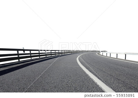 isolated curve asphalt on white background 55933891