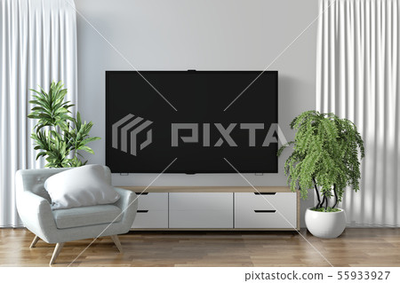 Tv shelf in modern empty room and decoration Tv shelf in modern empty room and decoration 55933927