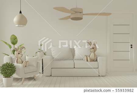 Mock up poster frame and white sofa on white 55933982