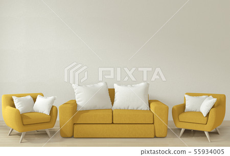 Interior poster mock up living room with yellow Interior poster mock up living room with yellow 55934005