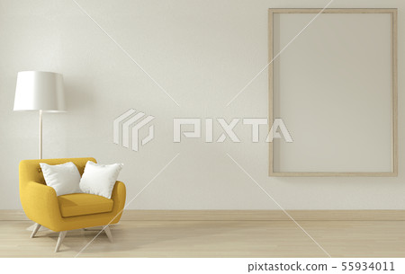Interior poster mock up living room with yellow Interior poster mock up living room with yellow 55934011