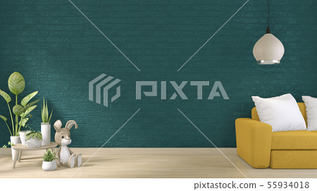 Mock up minimal design dark green wall floor Mock up minimal design dark green wall floor 55934018